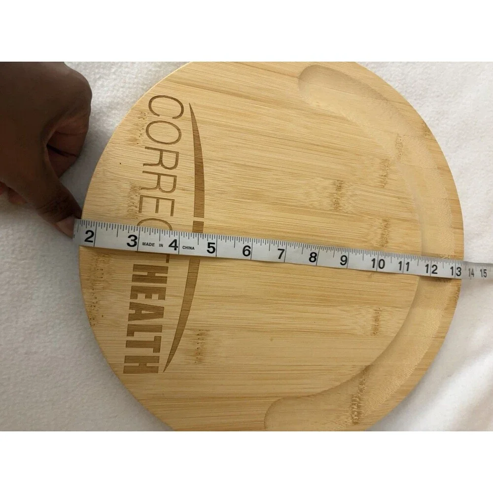 Correct Health Bamboo Charcuterie Cheese Board Set 6 Knives Round 12”